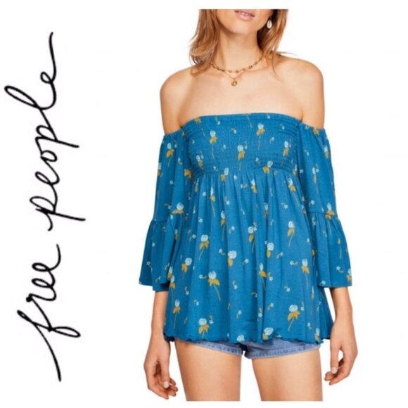 FREE PEOPLE Sz S Lana Off the Shoulder Tunic NWT - Picture 2 of 11